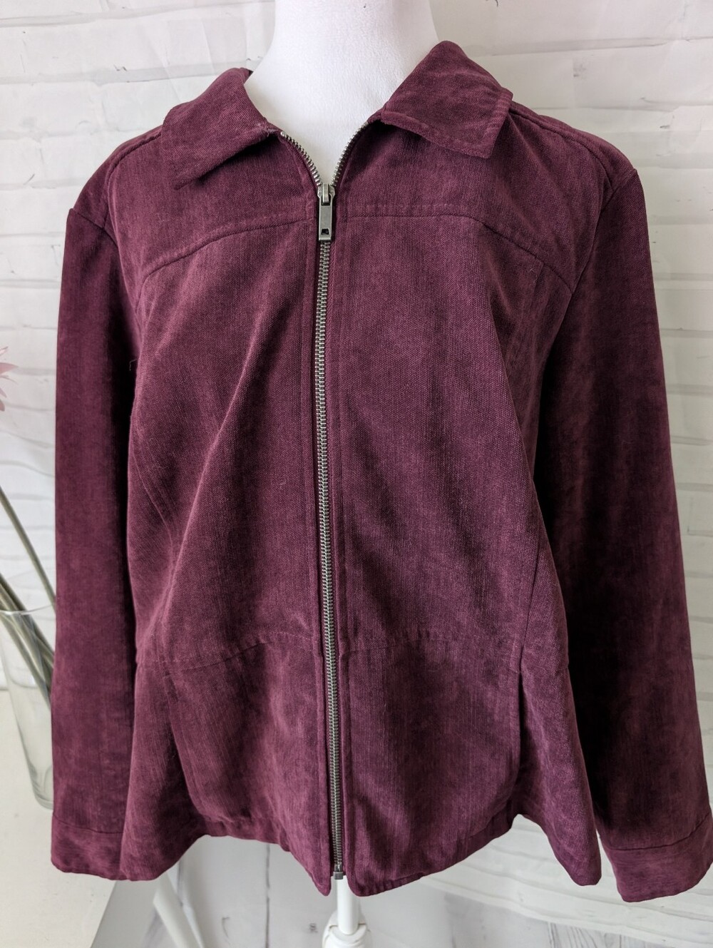 Christopher & Banks Women's Corduroy Zip-Front Jacket